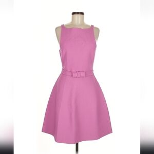 Scanlan Theodore Crepe Knit Bow Belt Dress
